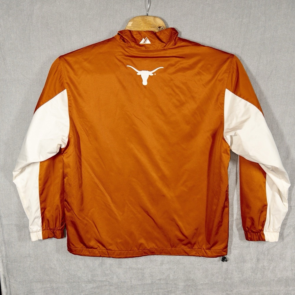 Majestic Texas Longhorns Fleece Lined All Weather Full Zip Jacket Mens Large - Picture 2 of 9